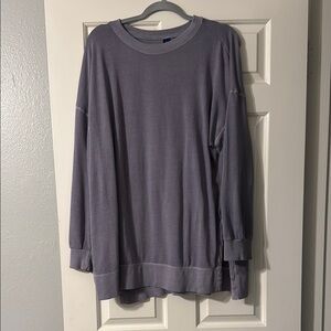 Casual Purple Long Sleeve Sweatshirt